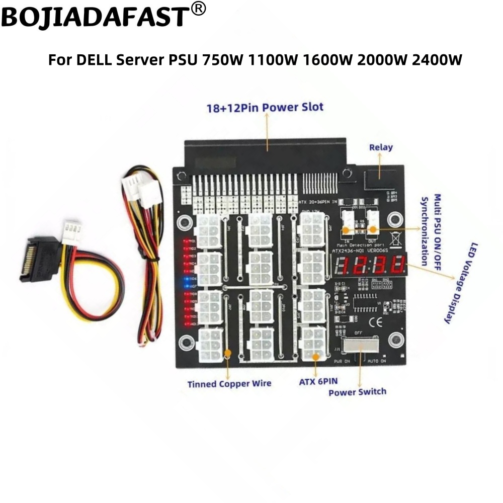 2400W Server Psu Breakout Board - 12 Ports PCIe 6Pin Stecker Breakout